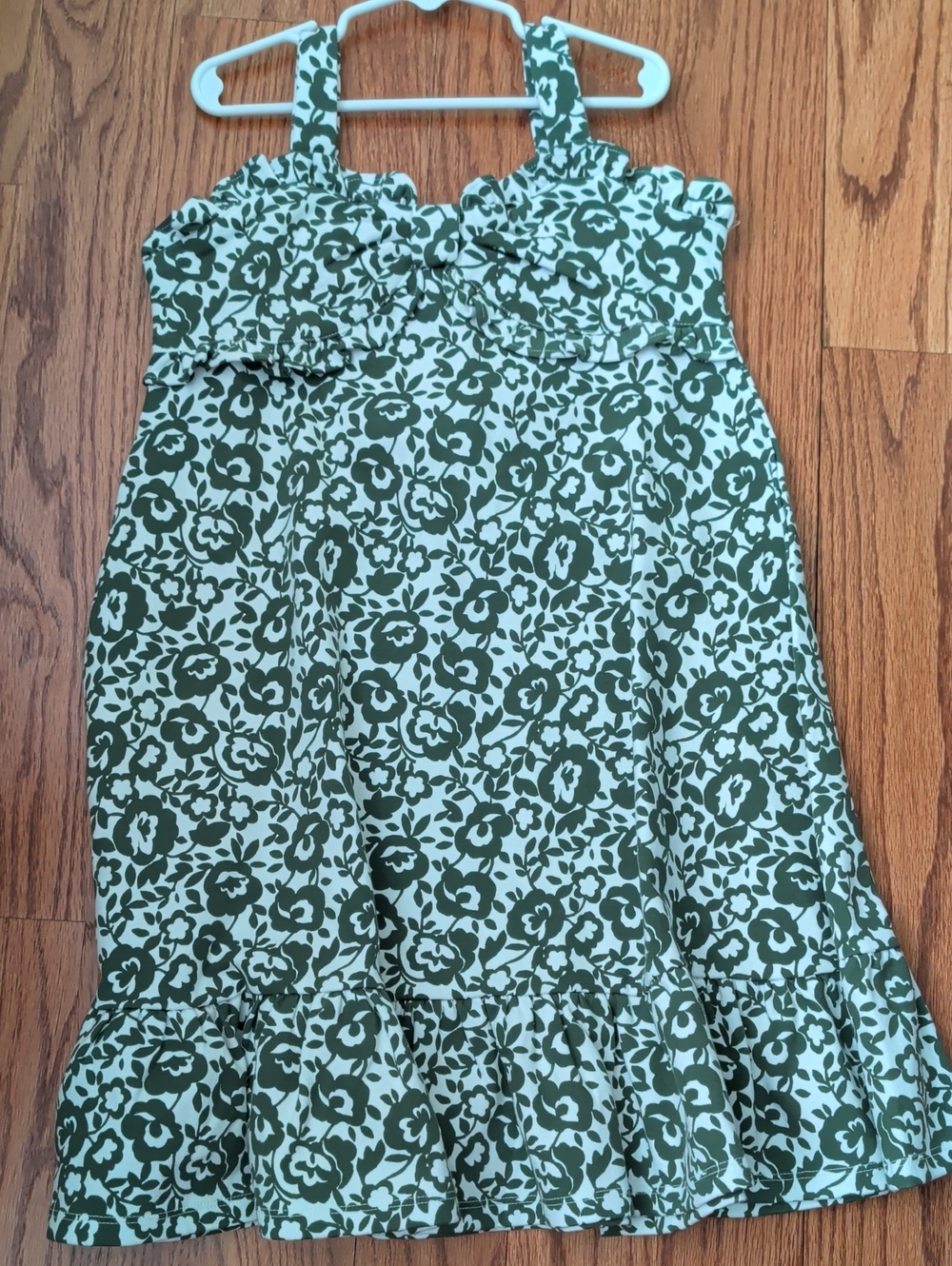 Janie and Jack Green Floral A-Line Skirt